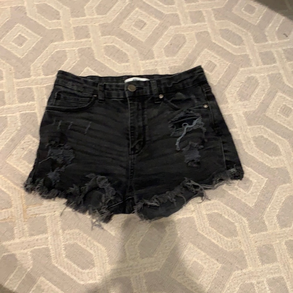 Black JBD ripped jean shorts